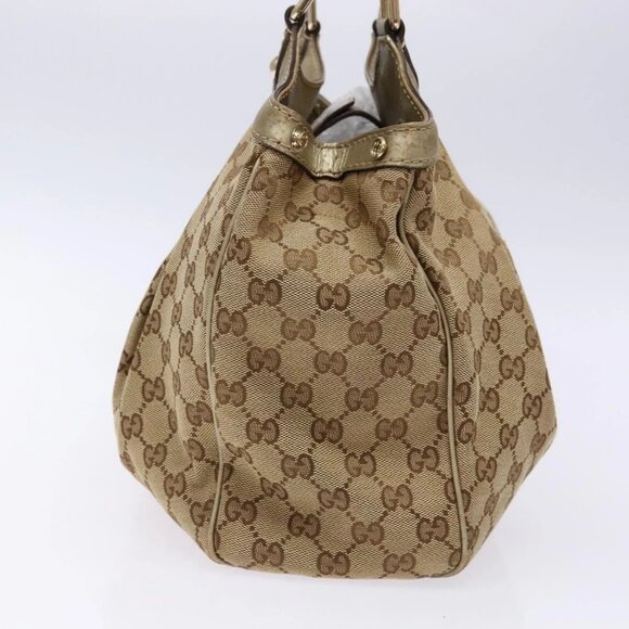 GUCCI GG Canvas Hand Bag Beige Gold 211944 Auth 135993 - Picture 6 of 16